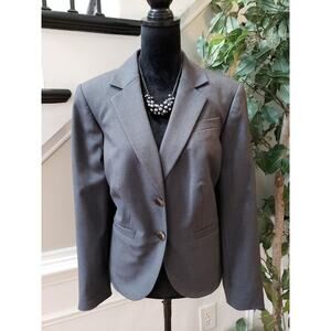 Calvin Klein Women Gray Vented Single Breasted Two Button Blazer Jacket Size 14W